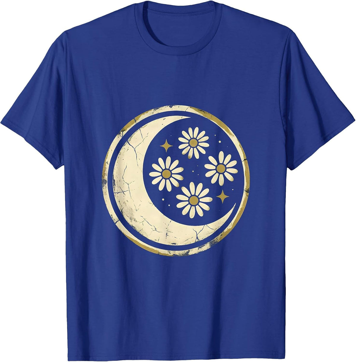 Virgo Wildflower Meadow Botanical Astrology Design T-Shirt - Royal Blue