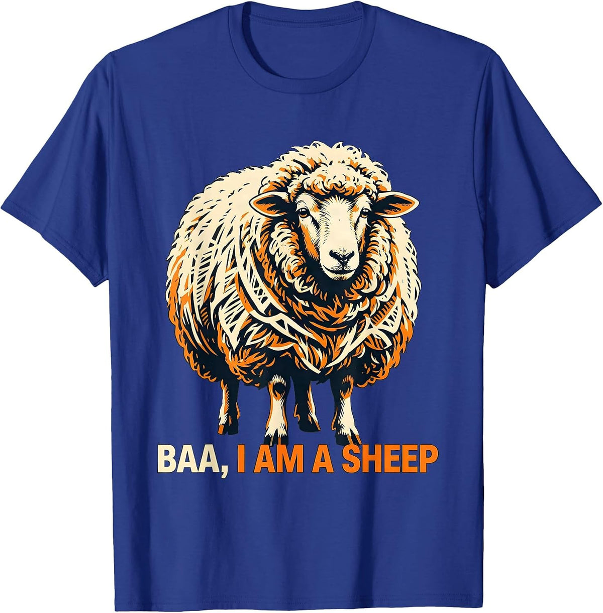 Men's Baa I Am A Sheep Funny Sheep Halloween Costume Party T-Shirt - Royal Blue