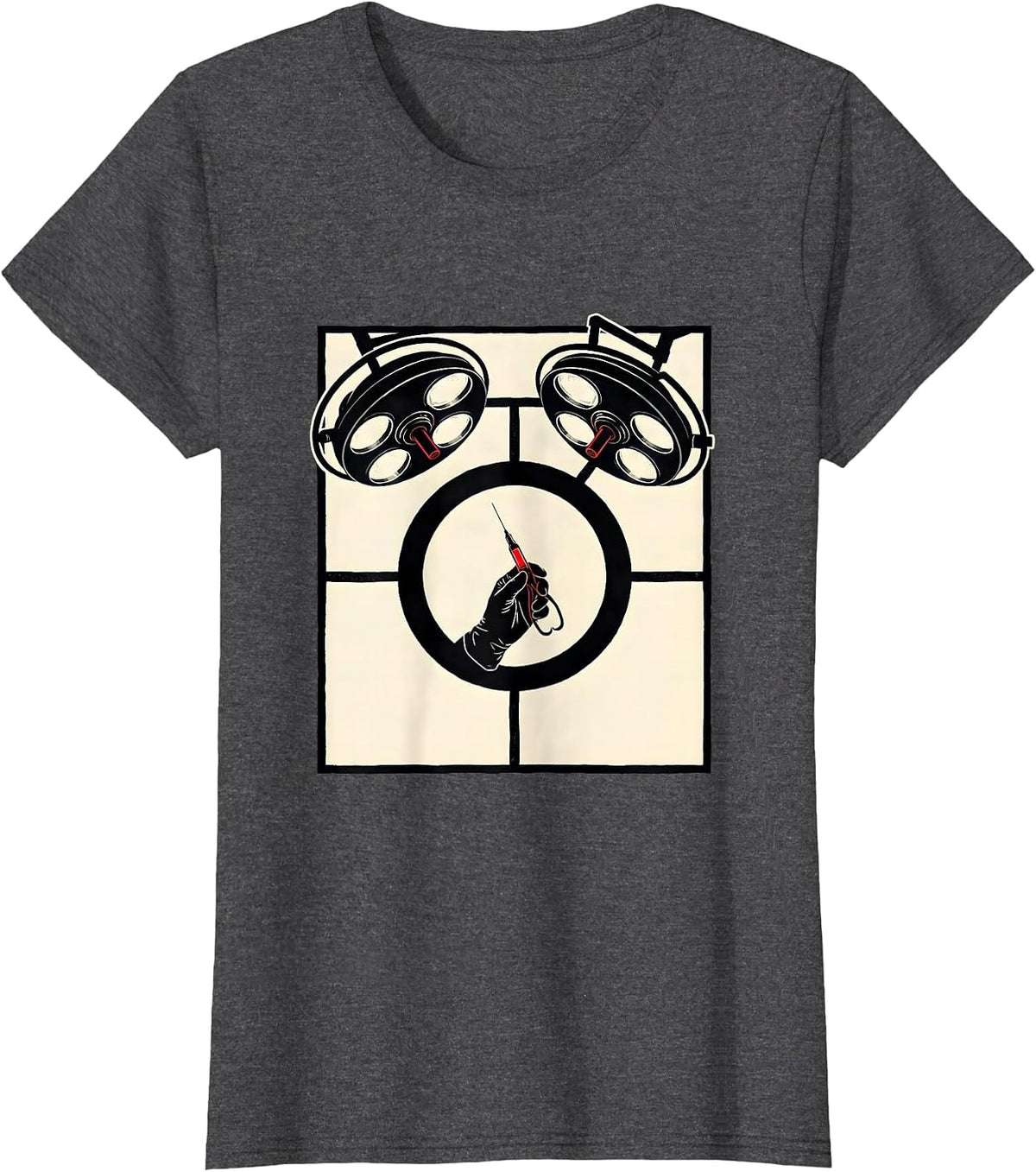 Women's Surgical Tech Stencil Graphic Occupational Pride T-Shirt - Dark Heather Grey