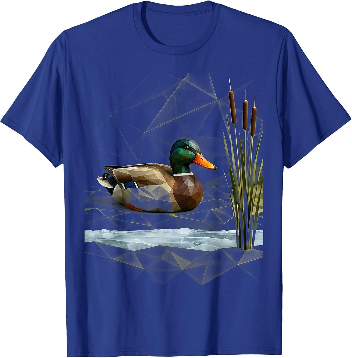 Mallard Decoy Geometric Duck Hunting Humor T-Shirt - Royal Blue