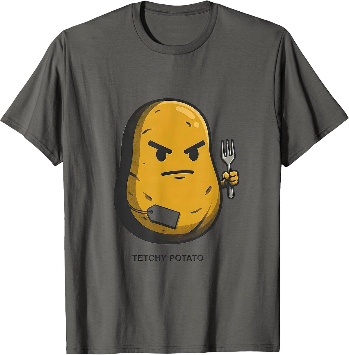 Tetchy Potato Funny Couples Thanksgiving Matching Sweet T-Shirt - Asphalt Grey