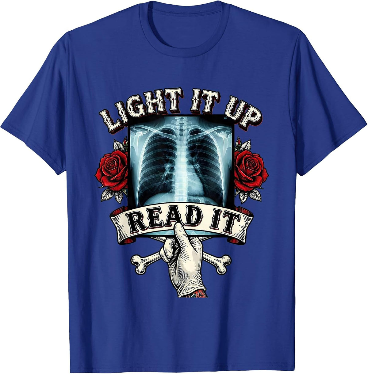 Men's Light It Up Read It Radiology Design T-Shirt - Royal Blue