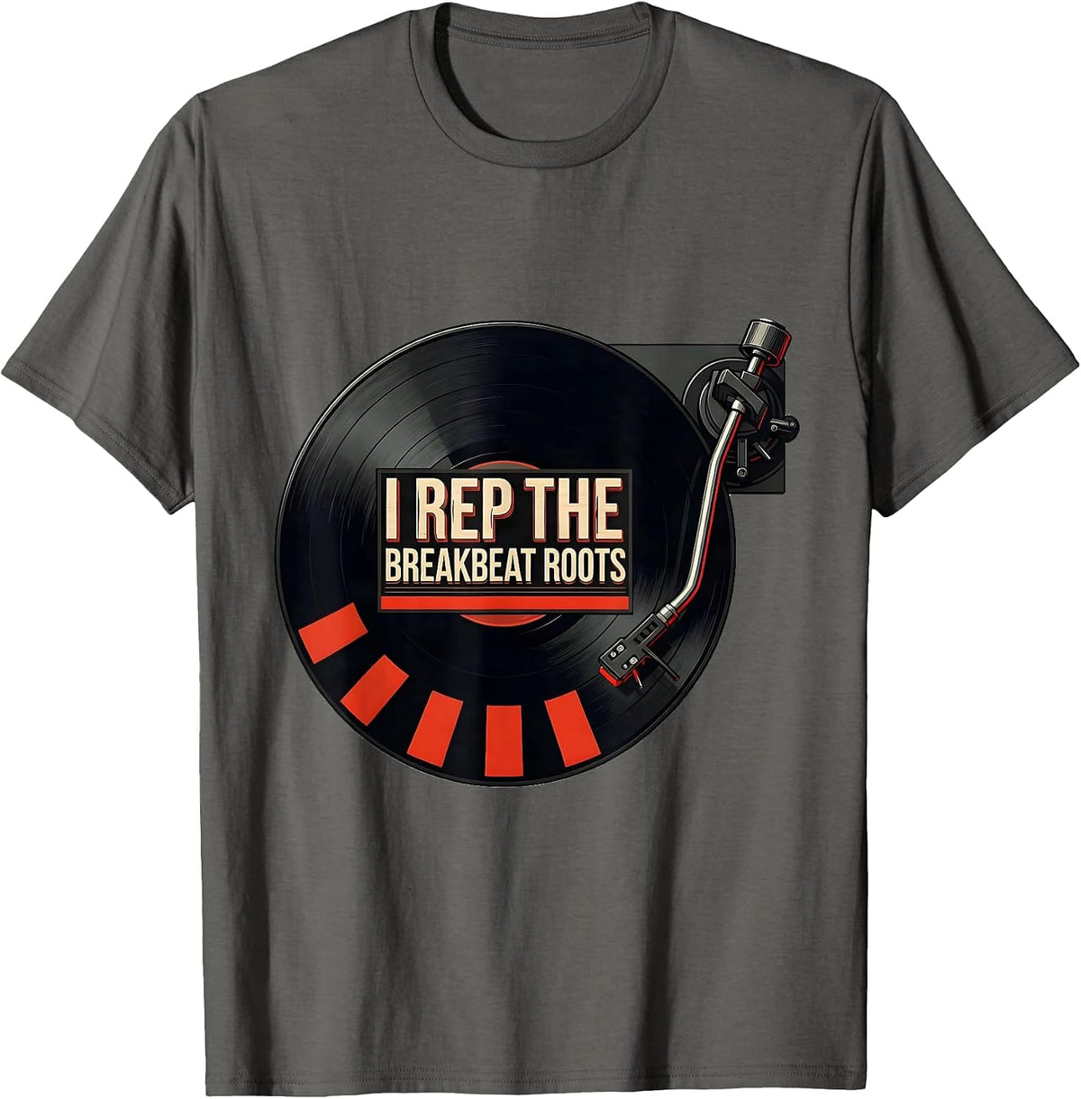 I Rep The Breakbeat Roots Urban Nostalgic Hip Hop Rap T-Shirt - Asphalt Grey