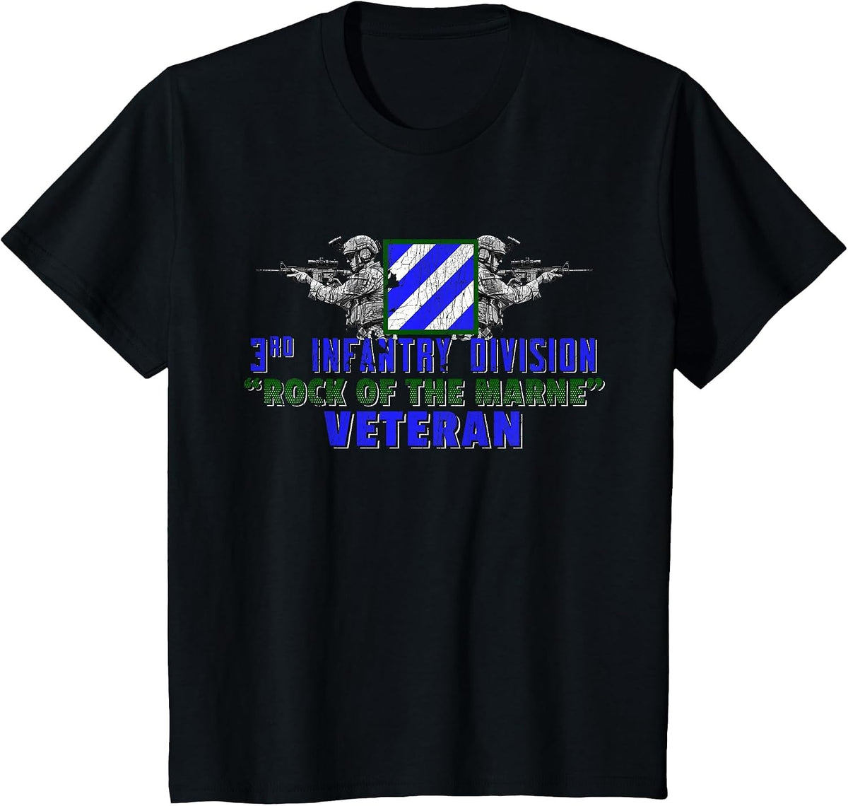 3rd Infantry Division 3ID Rock of the Marne Fort Stewart T-Shirt - Black