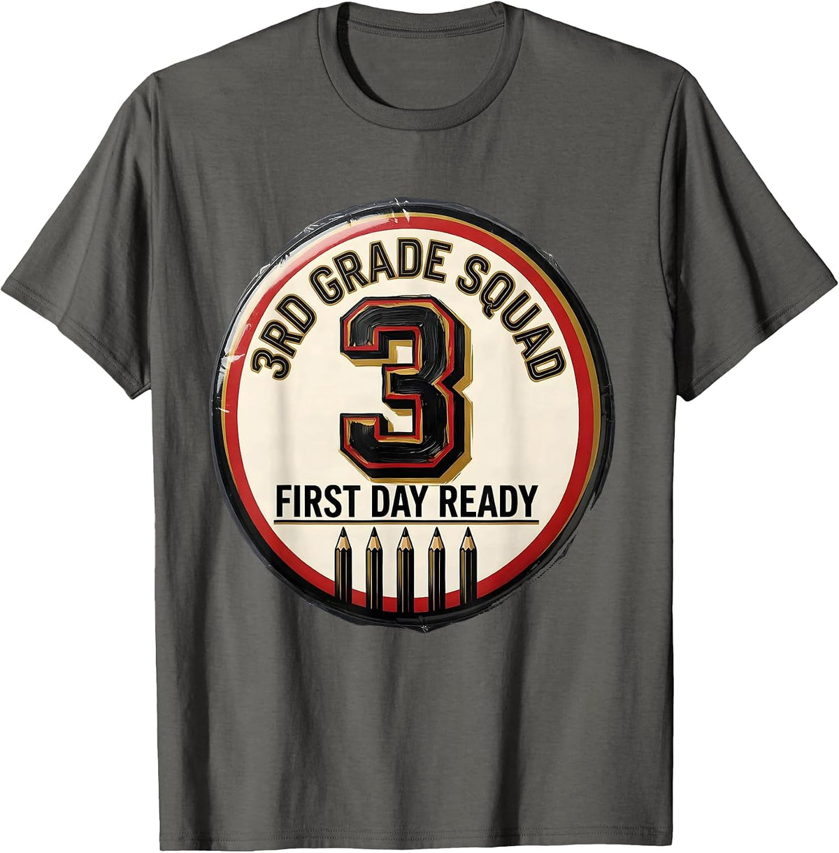 Men's 3rd Grade Squad First Day Ready Teacher Back To School T-Shirt - Asphalt Grey