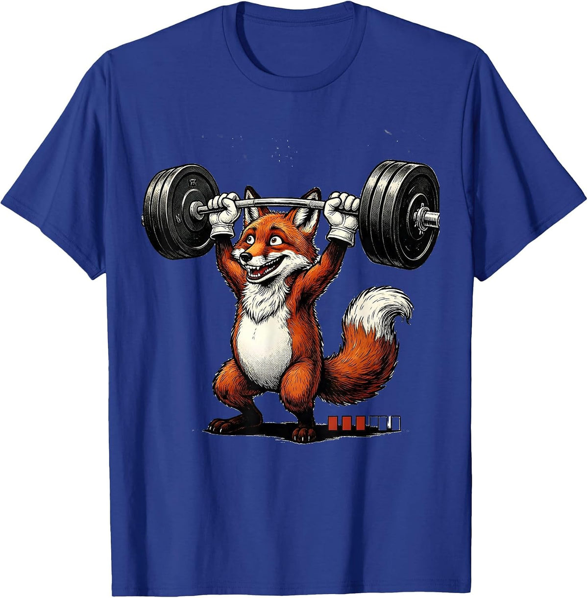 Men's Rubber Hose Fox Weightlifting Gym Humor T-Shirt - Royal Blue