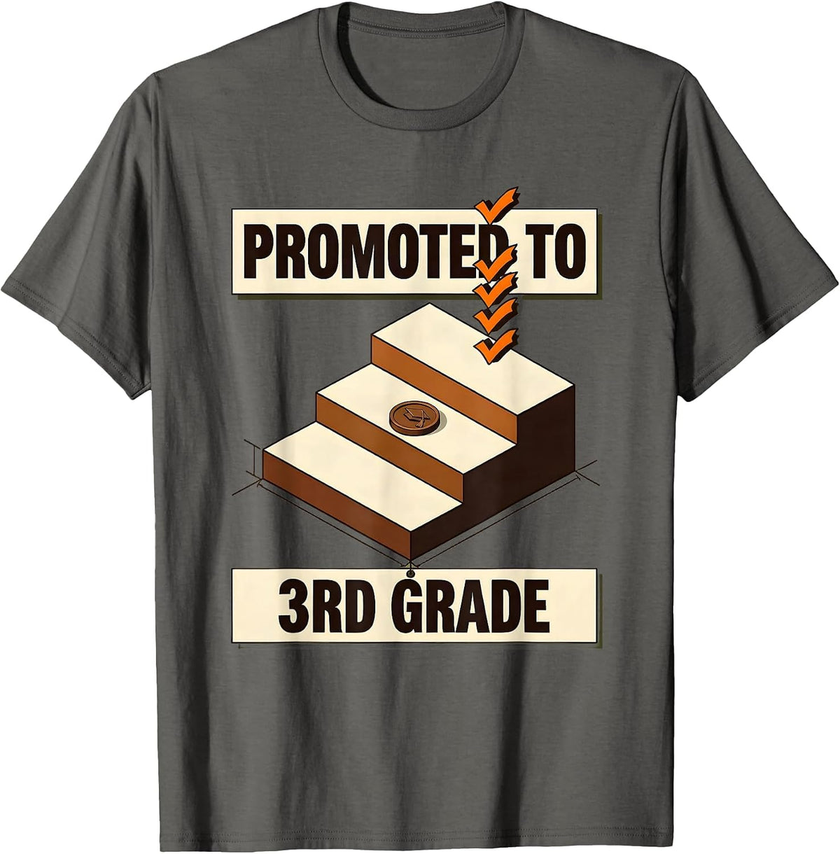PROMOTED TO 3RD GRADE Camo Third Grade Boy Back To School T-Shirt - Asphalt Grey