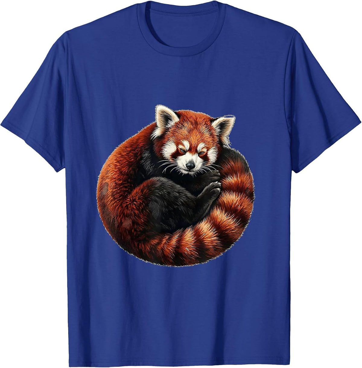 Red Panda Curling Funny Animal Lover Humor T-Shirt - Royal Blue
