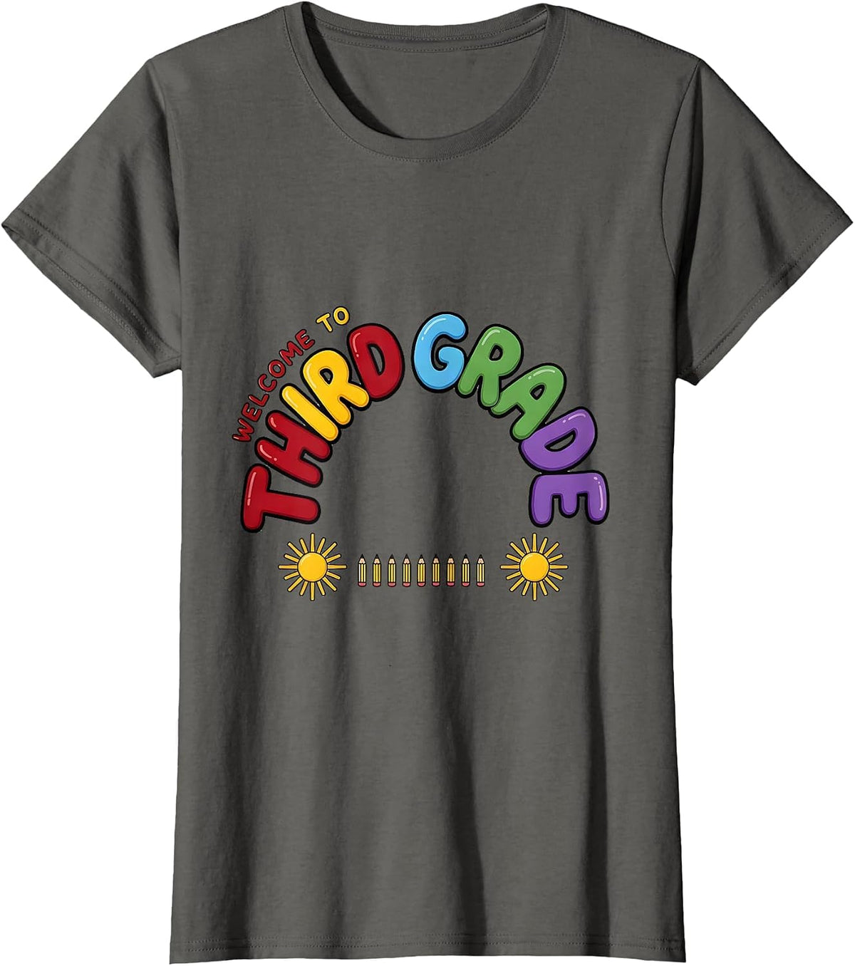Women's Welcome To Third Grade Funny Teacher Crew First Day T-Shirt - Asphalt Grey