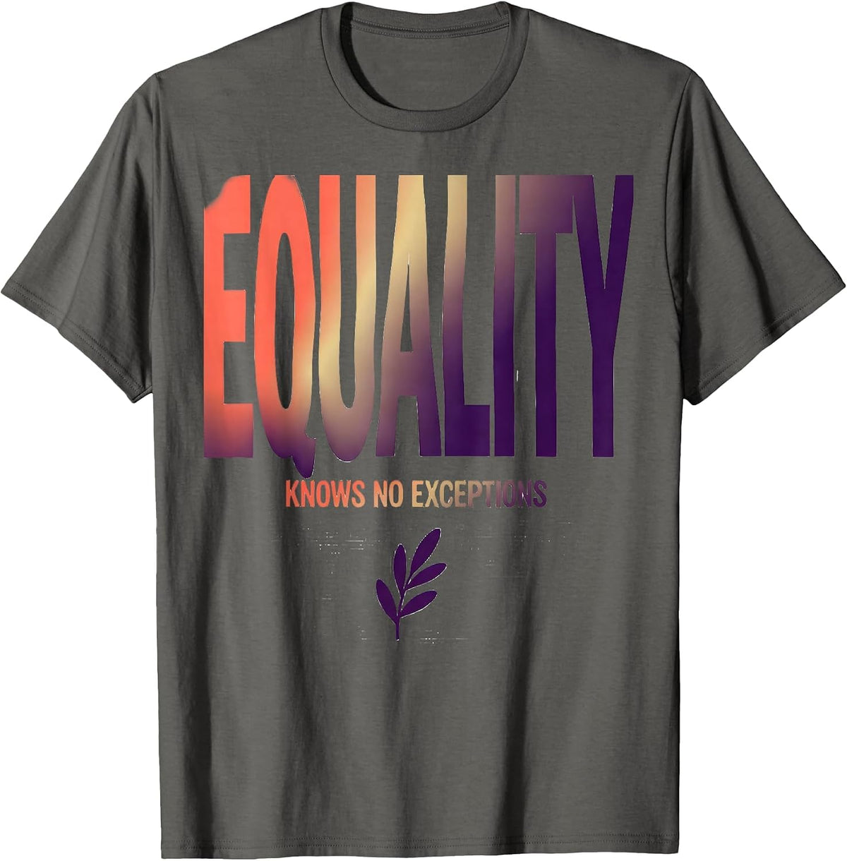 Men's Equality Knows No Exceptions Gradient Social Justice Ally T-Shirt - Asphalt Grey