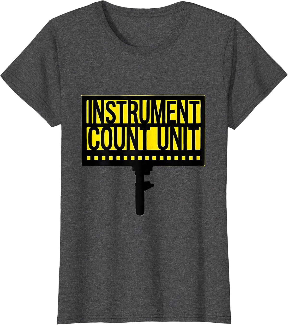 Women's Instrument Count Unit Stencil Graphic Surgical Tech T-Shirt - Dark Heather Grey