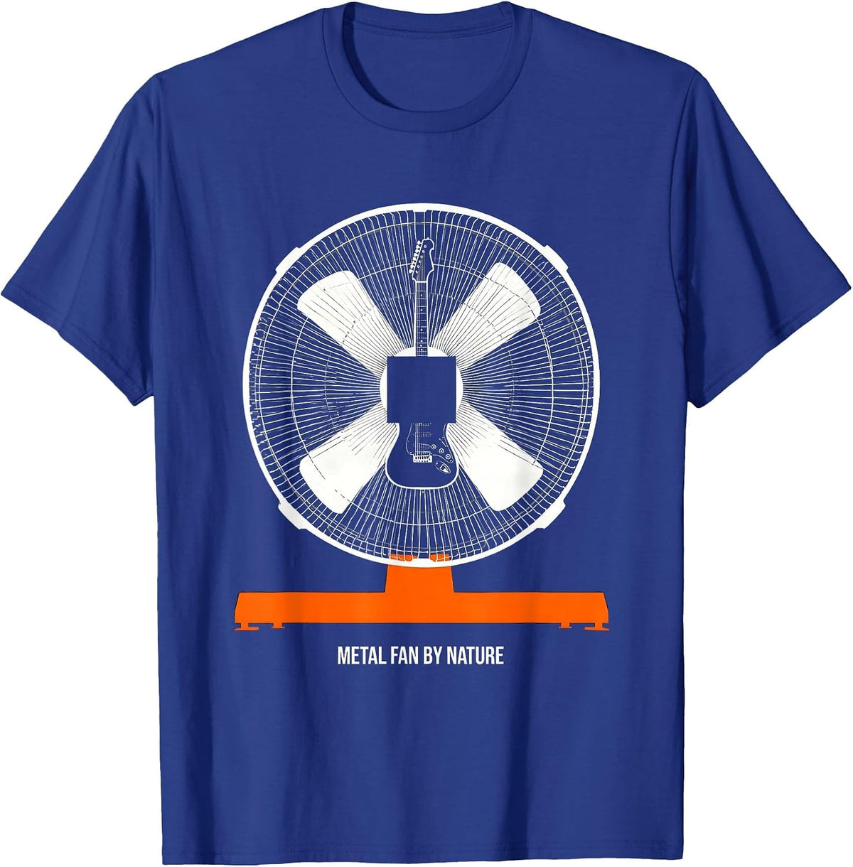 Men's Metal Fan By Nature Brutalist Heavy Metal Fan Humor T-Shirt - Royal Blue