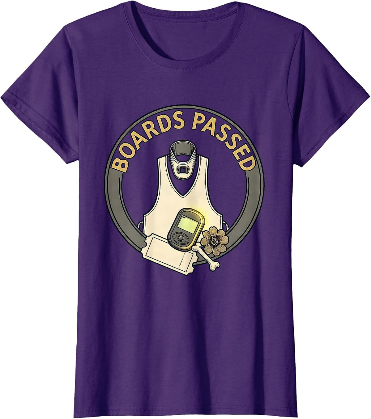 Women's Boards Passed Funny Radiologic Technologist Rad Tech Humor T-Shirt - Purple