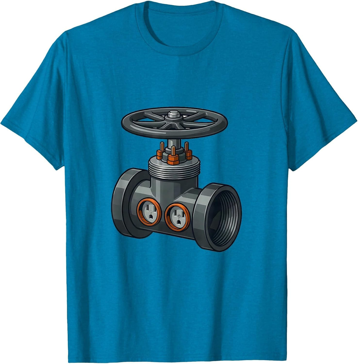 Valve Outlet Plumbing Joke Plumber Gift T-Shirt - Sapphire Blue