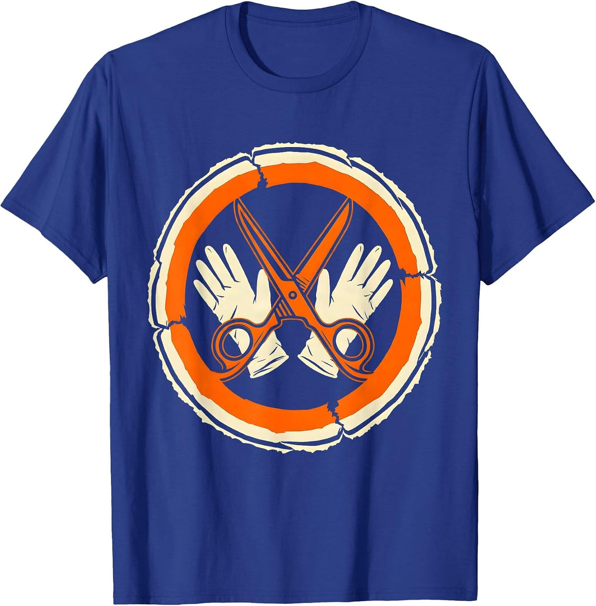 Men's EMT Trauma Shears and Latex Gloves Graphic T-Shirt - Royal Blue
