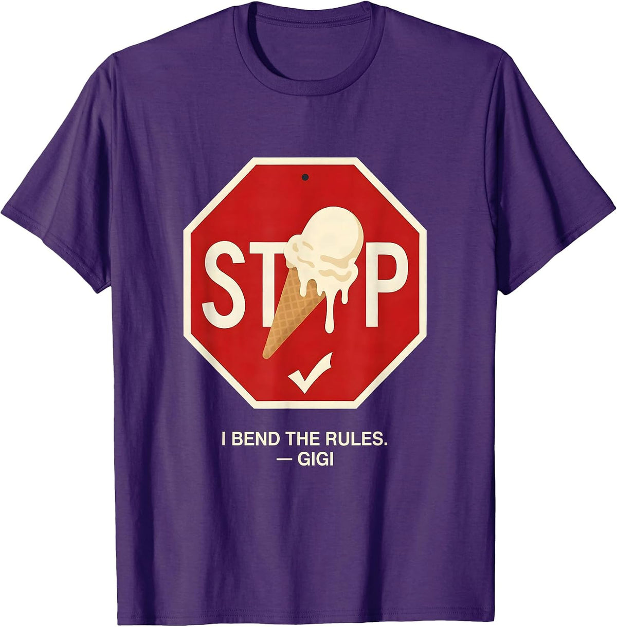 Men's I Bend The Rules Gigi Funny Grandma Gift Personalised T-Shirt - Purple