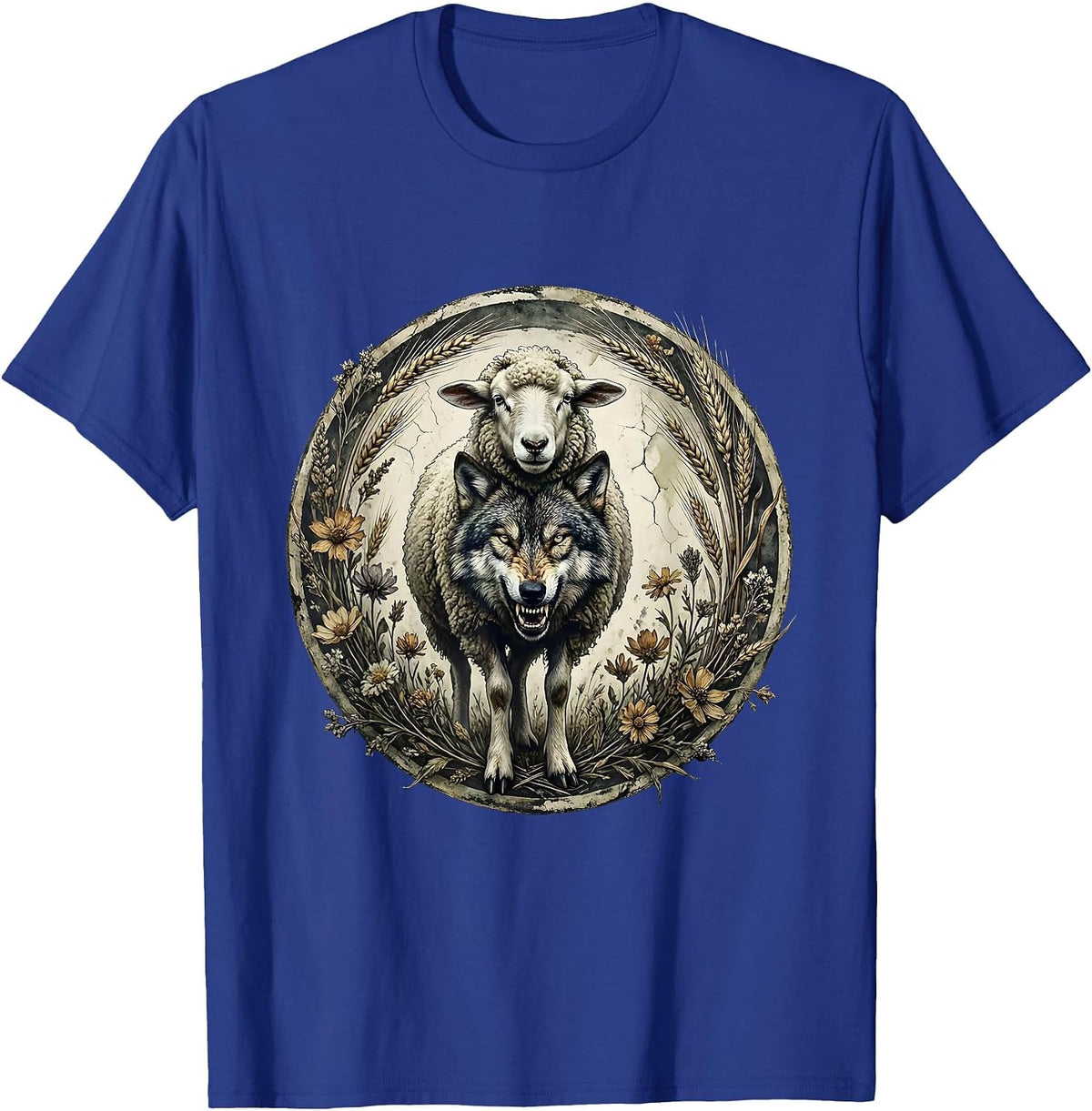 Wolf In Sheep's Clothing Christian Graphic T-Shirt - Royal Blue