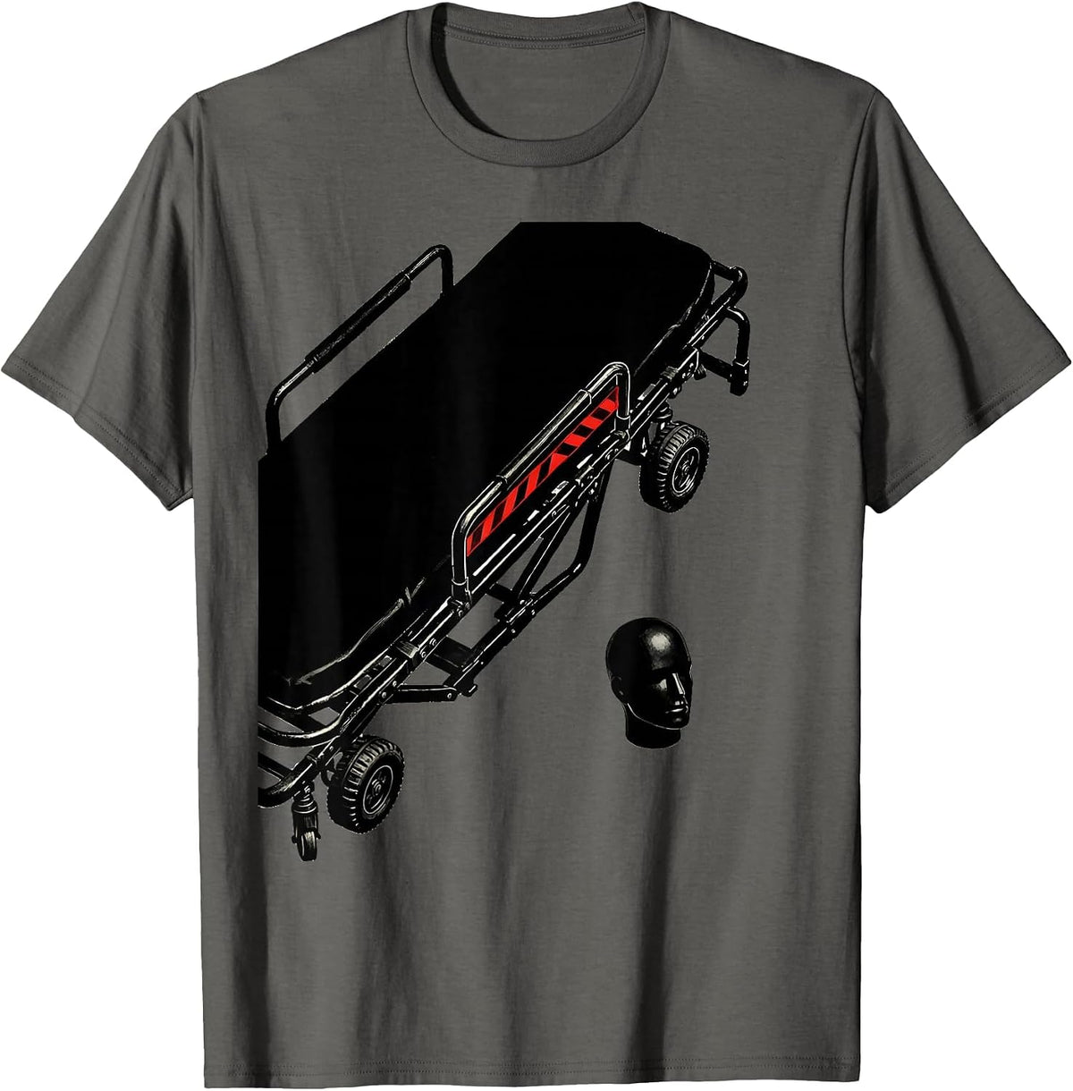 Oversized Stretcher Mannequin Head Swiss International EMT T-Shirt - Asphalt Grey