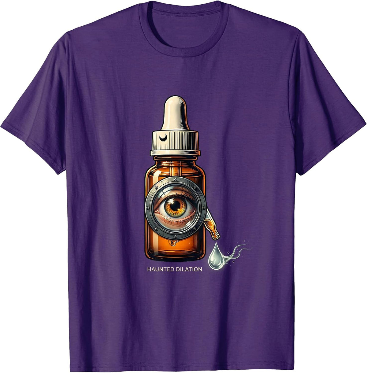 Haunted Dilation Funny Optometrist Halloween Eye Doctor T-Shirt - Purple