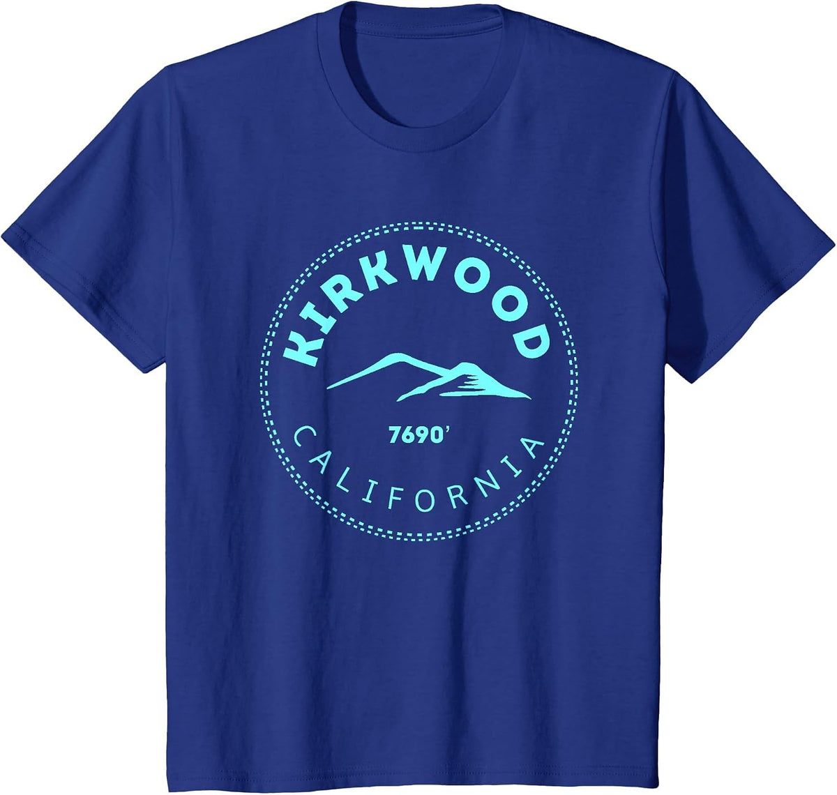 Kirkwood California Mountain Town - Elevated CA Skiing T-Shirt - Royal Blue