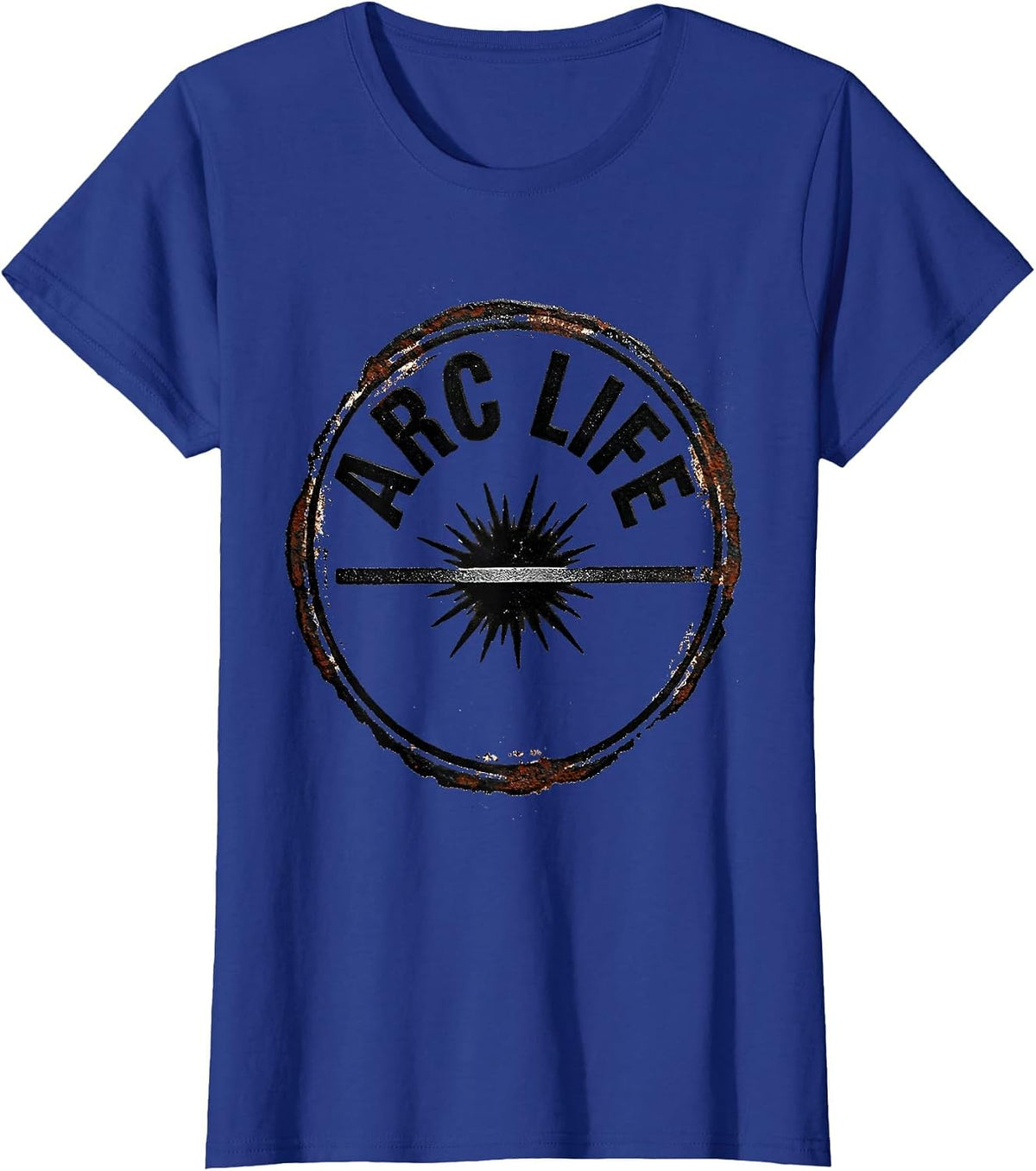 Women's Arc Life Rubber Stamp Welder Blue Collar Tradesperson Pride T-Shirt - Royal Blue