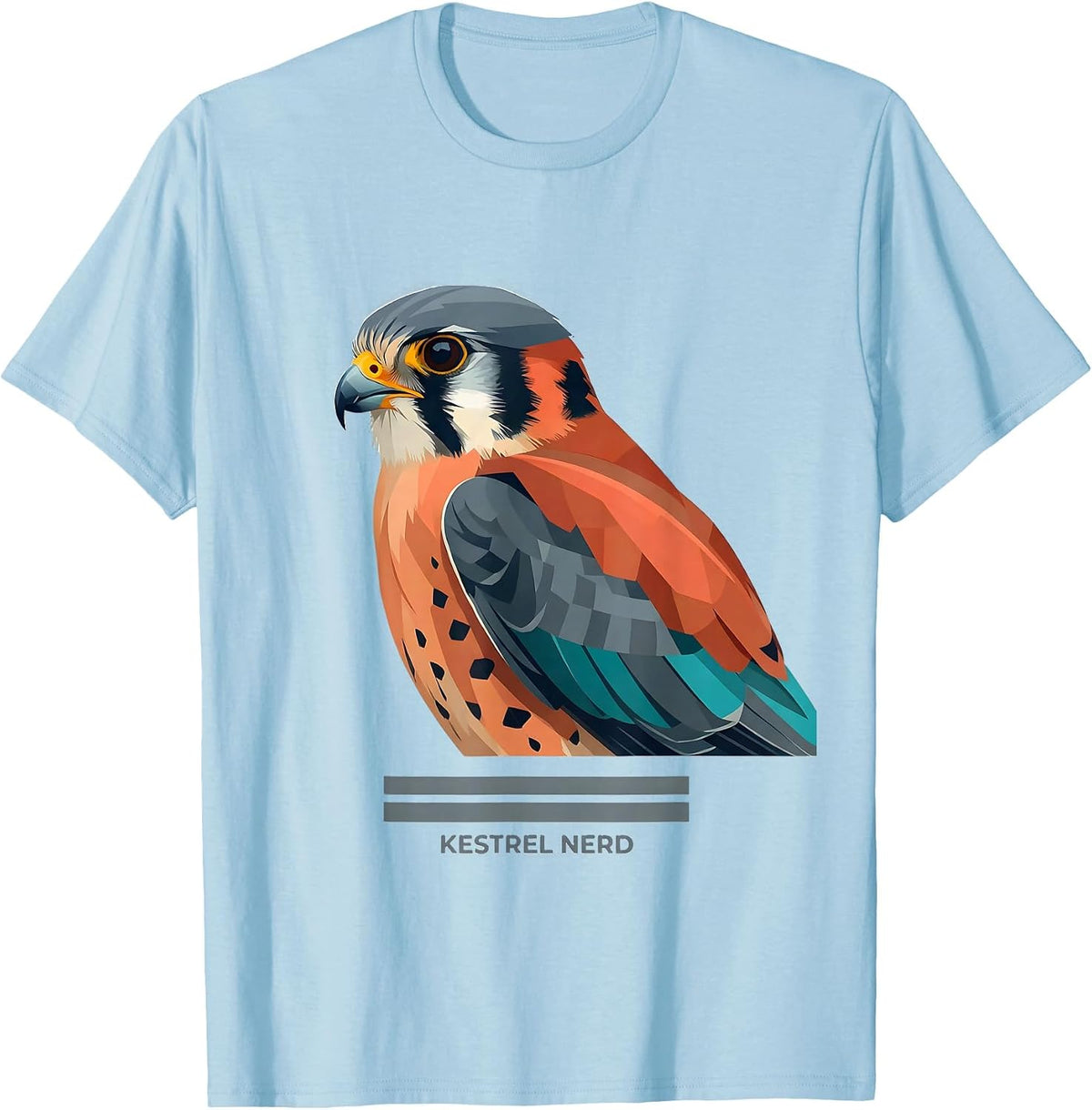 Men's Kestrel Nerd Funny Bird Watching Birding Bird Lover T-Shirt - Baby Blue
