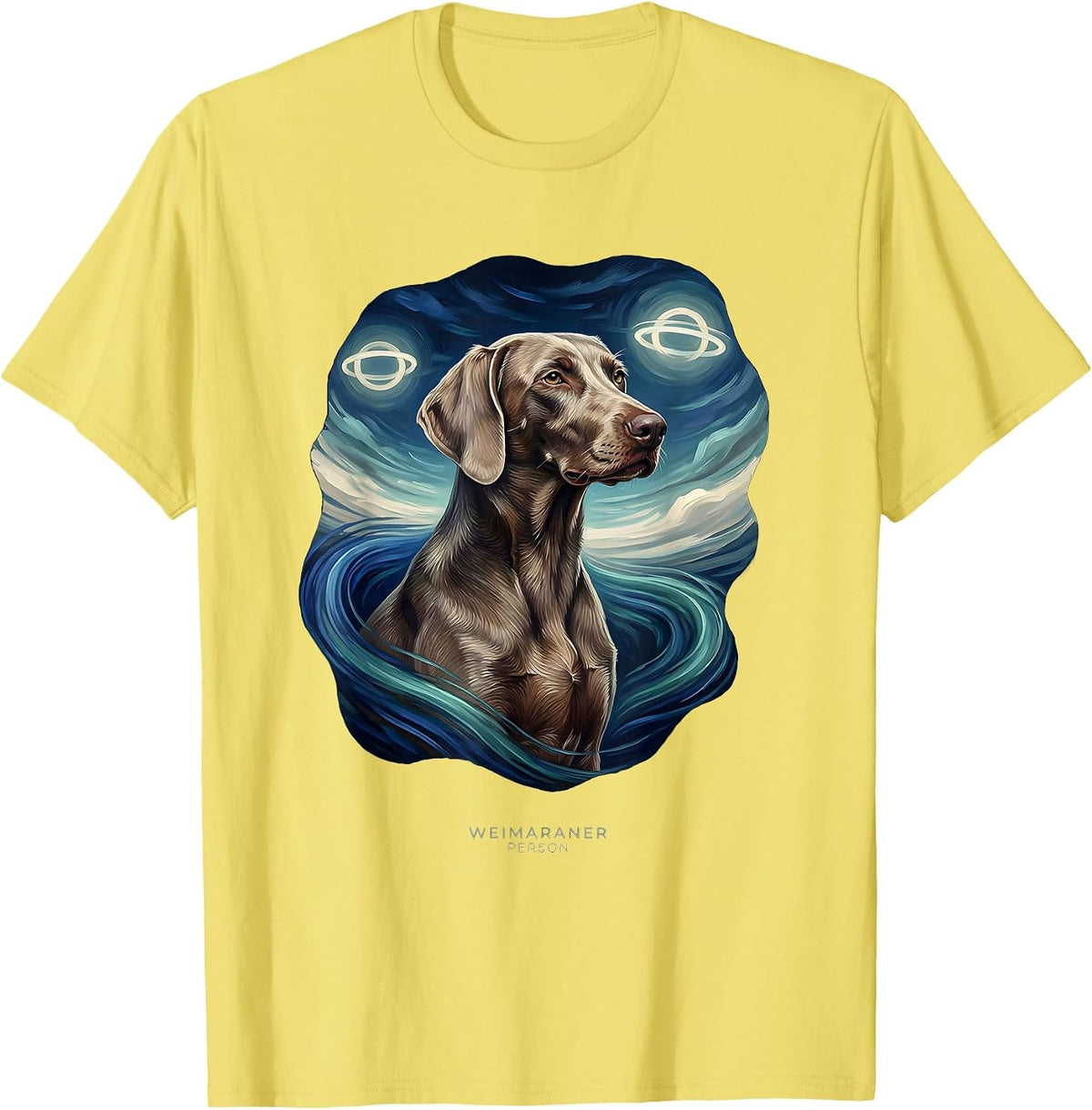 Men's Weimaraner Person Vintage Dog Breed Tribute Gift T-Shirt - Lemon Yellow