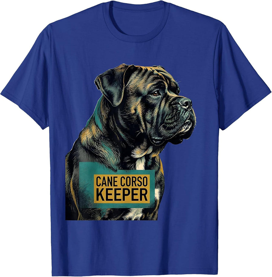 Cane Corso Keeper Midcentury Modern Dog Lover Pride T-Shirt - Royal Blue