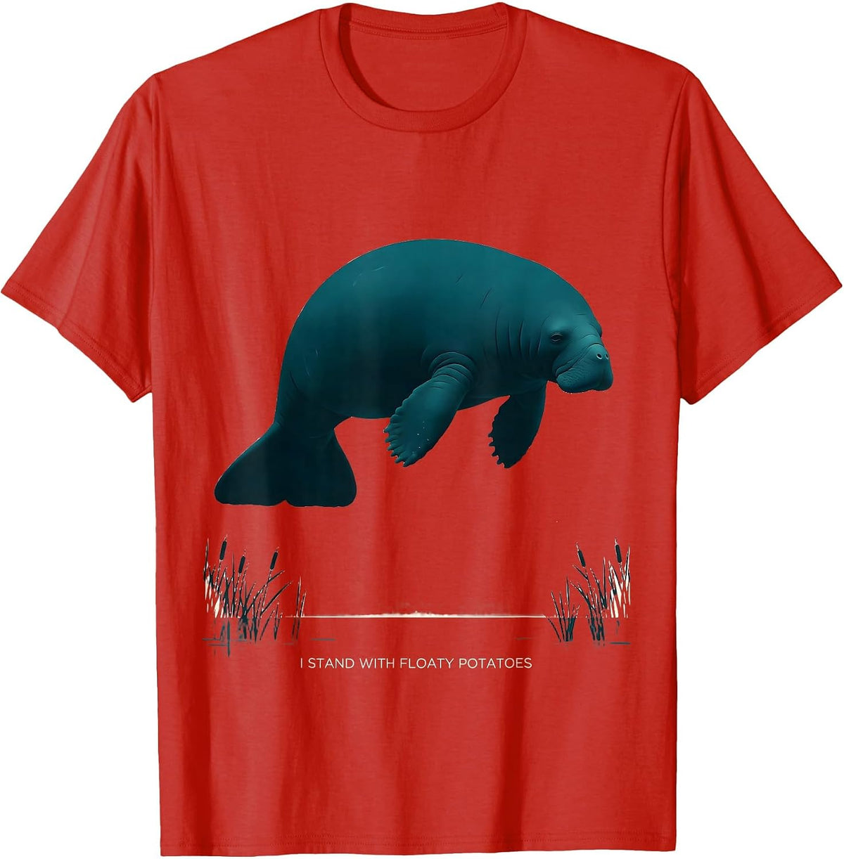 Men's I Stand With Floaty Potatoes Funny Manatee Lover Gift T-Shirt - Red