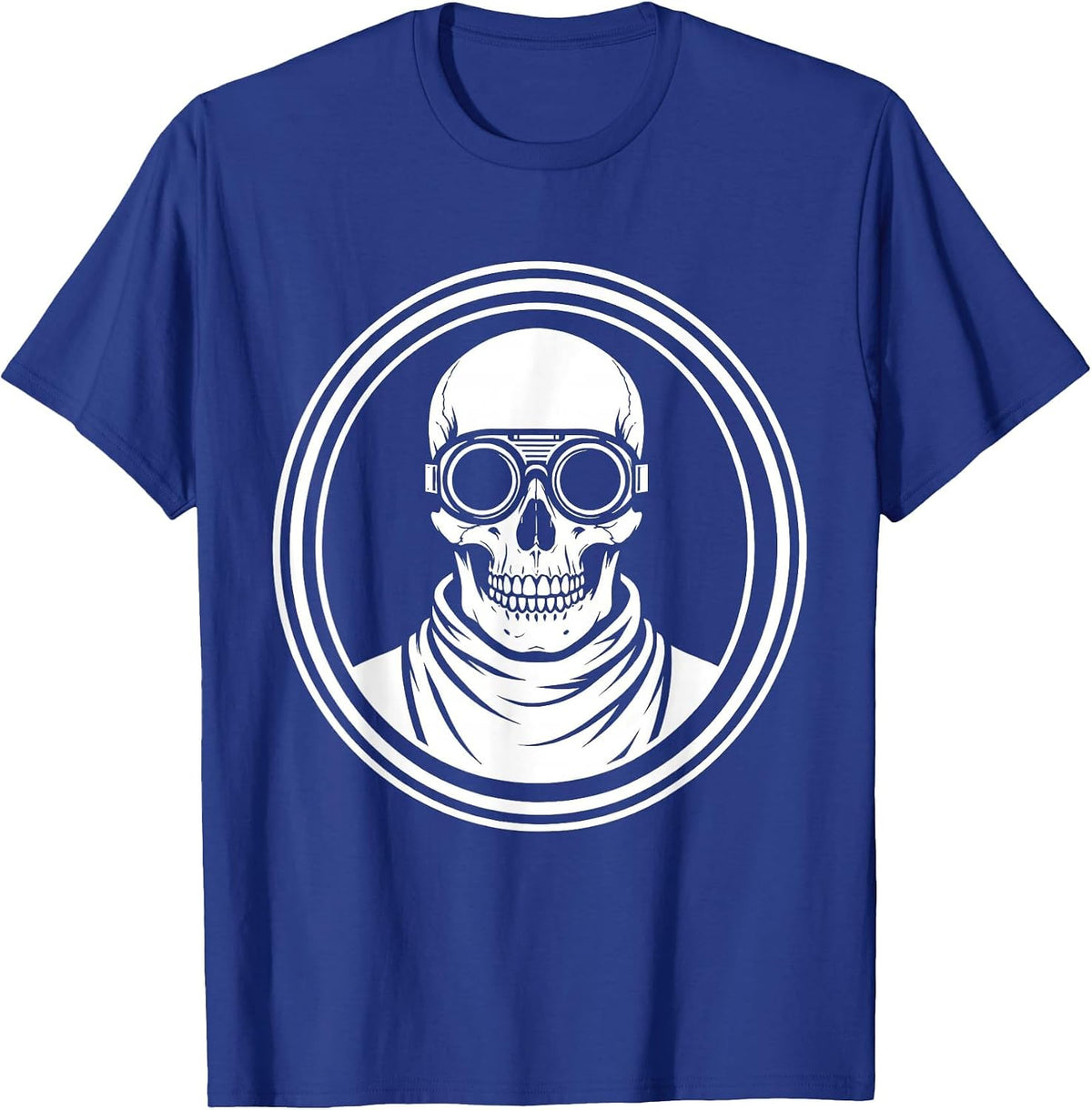 Men's Radiology Skull Lead Apron Protective Goggles T-Shirt - Royal Blue