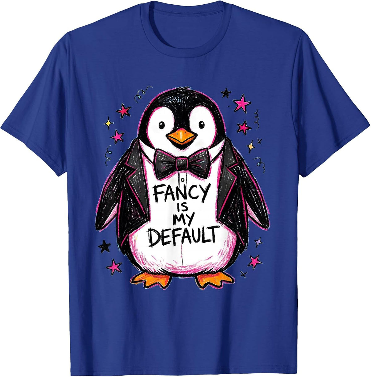 Fancy Is My Default Tuxedo Style Design T-Shirt - Royal Blue