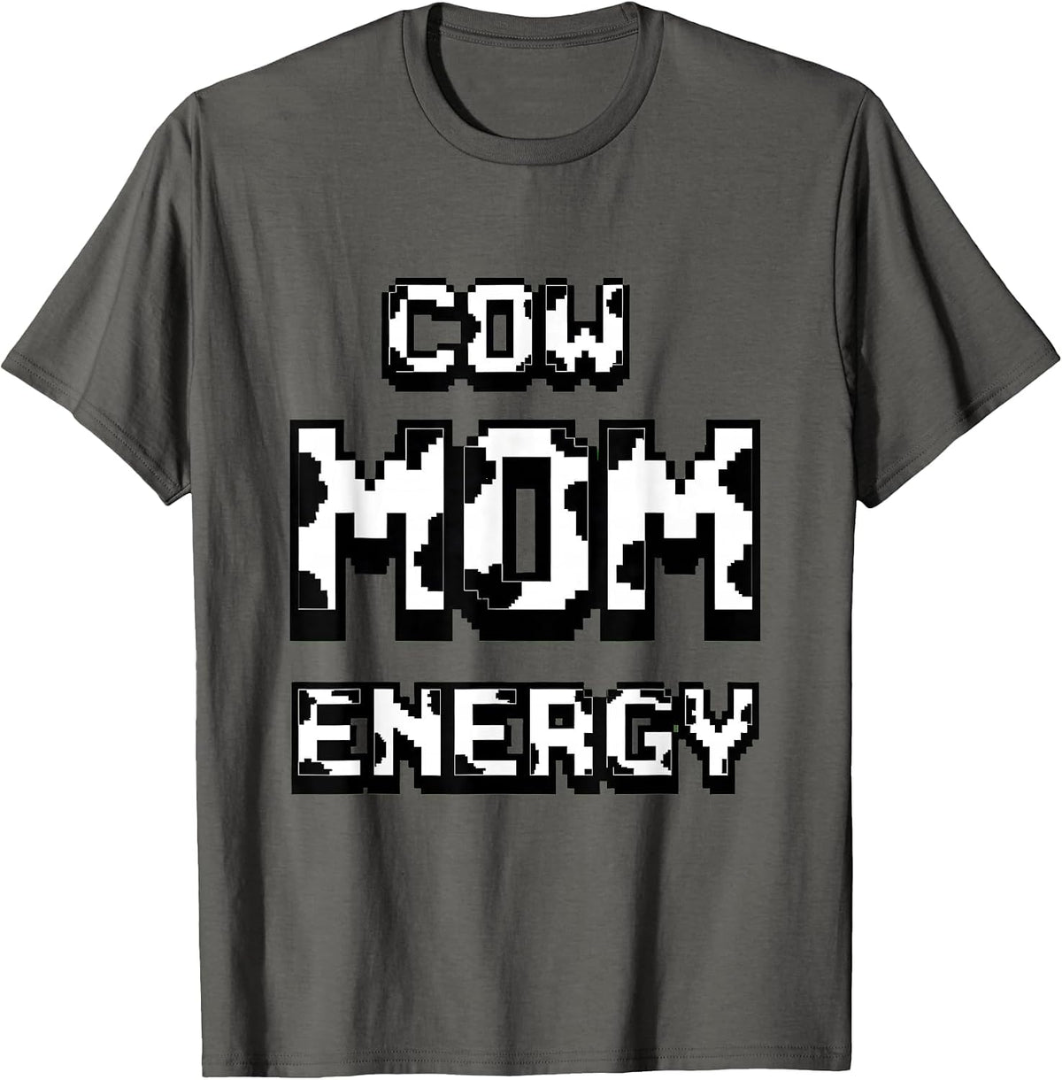 Cow Mom Energy Funny Cattle Lover Design T-Shirt - Asphalt Grey