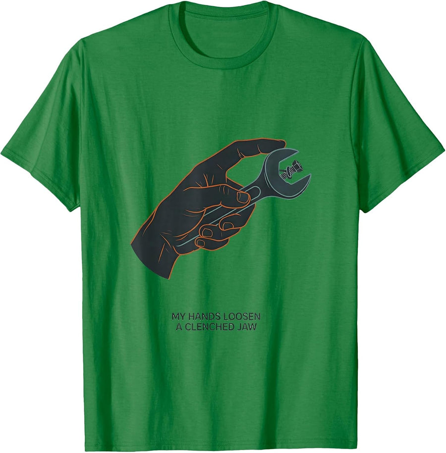 Men's My Hands Loosen A Clenched Jaw Funny Massage Therapist Gift T-Shirt - Kelly Green