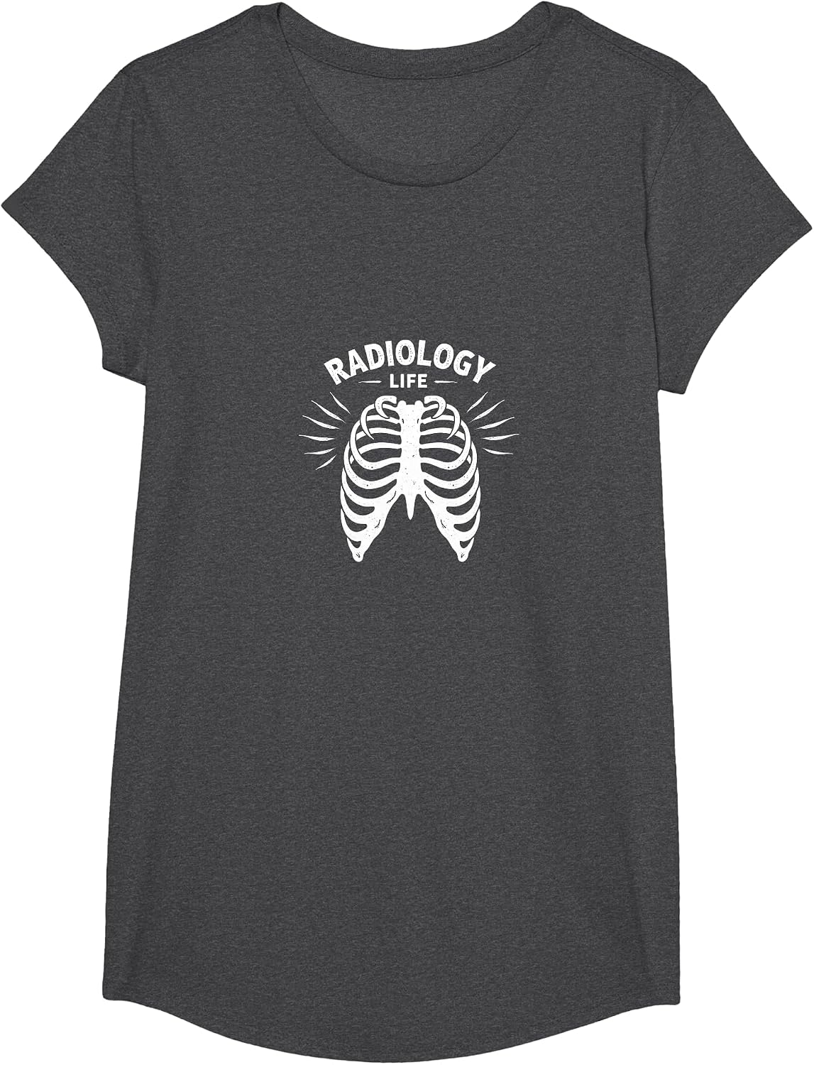 Radiology Life: X-Ray Ribcage for Medical Professionals T-Shirt - Girls Dark Heather Grey