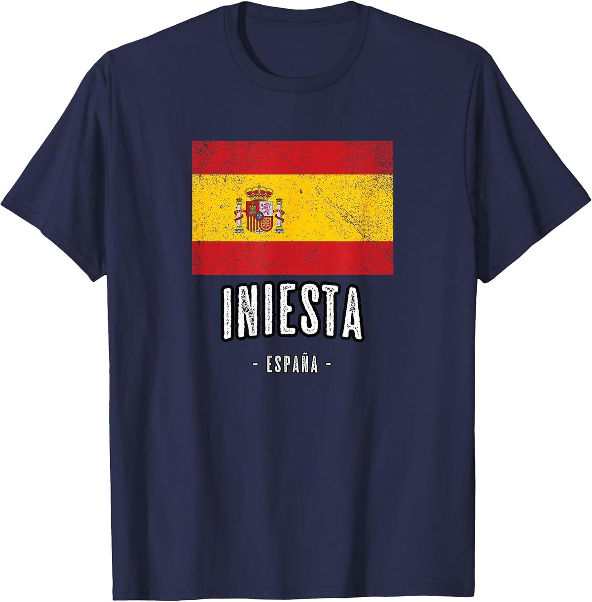 Iniesta Spain | ES Flag City - Bandera - T-Shirt - Navy Blue