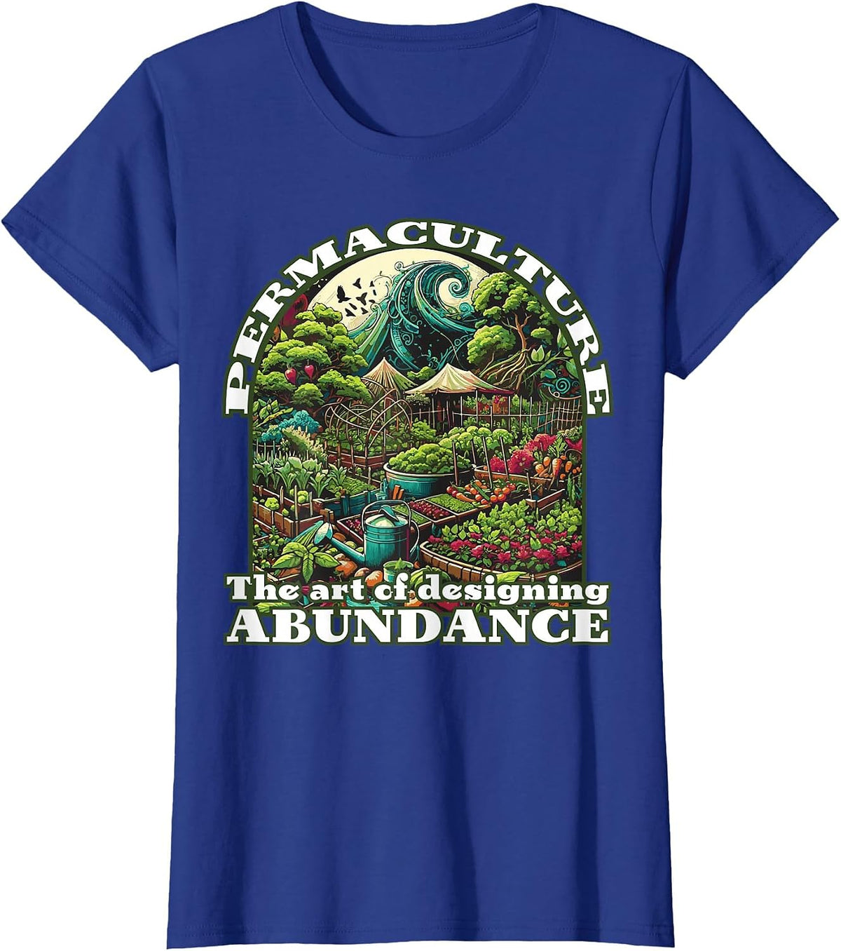 Permaculture Garden Food Forest Design T-Shirt - Royal Blue