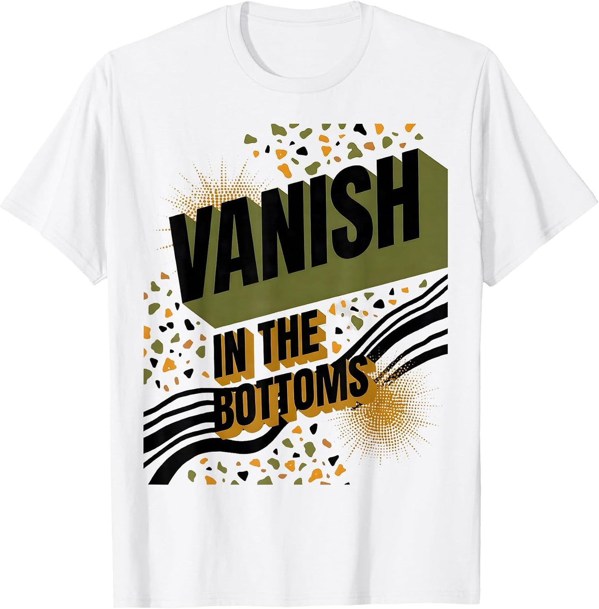 Men's Vanish in the Bottoms Bottomland Camo Design T-Shirt - White