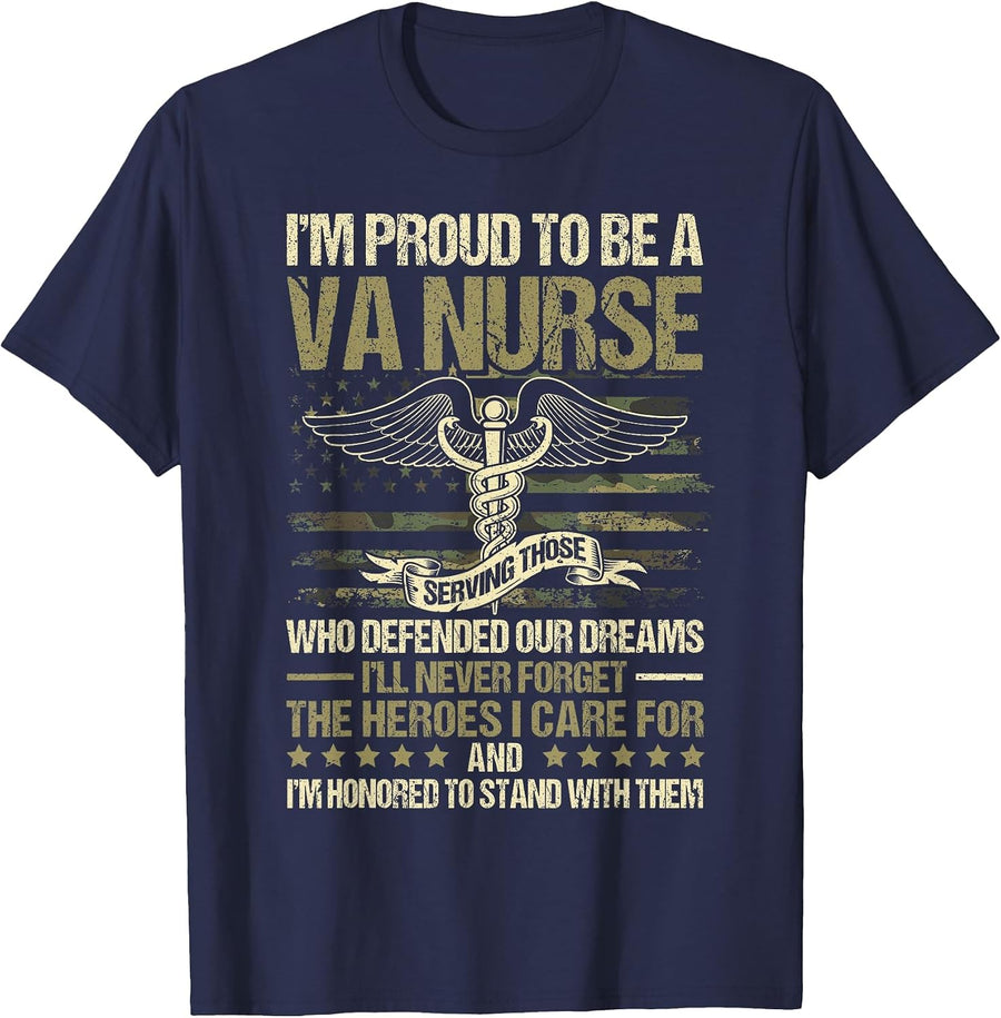 VA Nurse T-Shirt - Navy Blue