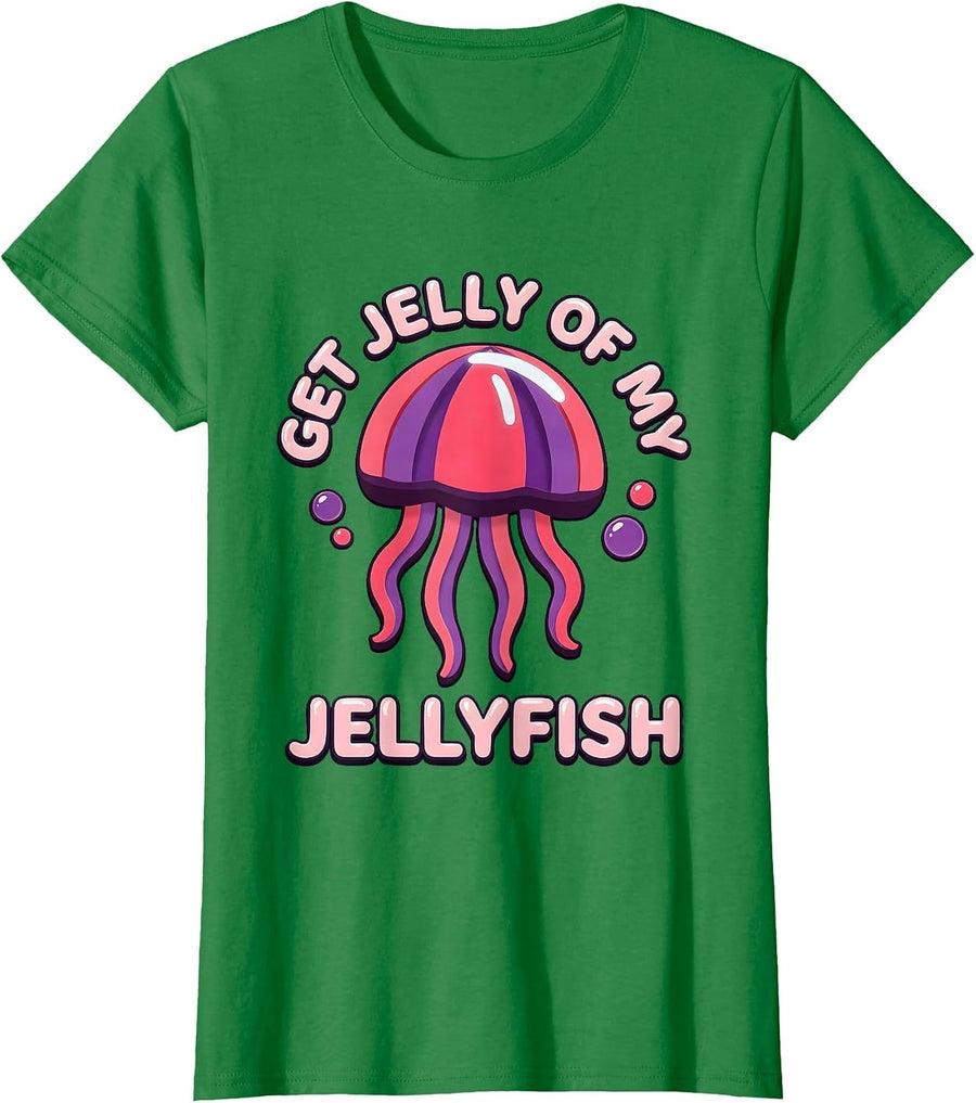 Women's Get Jelly Of My Jellyfish Funny Kawaii Jellyfish Lover Gift T-Shirt - Kelly Green
