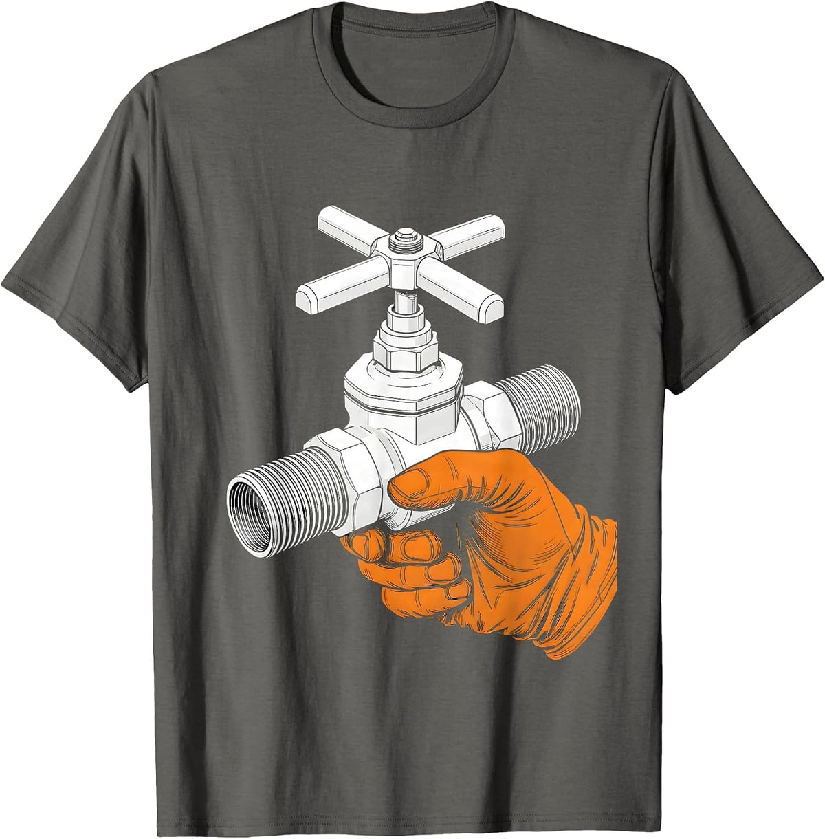 Stopcock Valve Funny Plumber Pipefitter Occupational Humor T-Shirt - Asphalt Grey