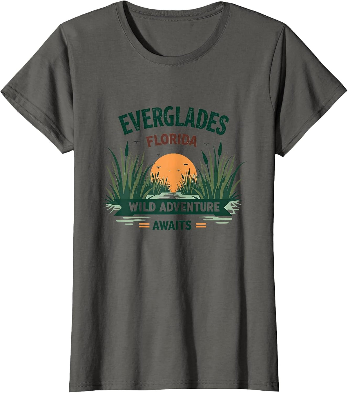 Mademark Florida T-Shirt - Asphalt Grey-everglades Wild