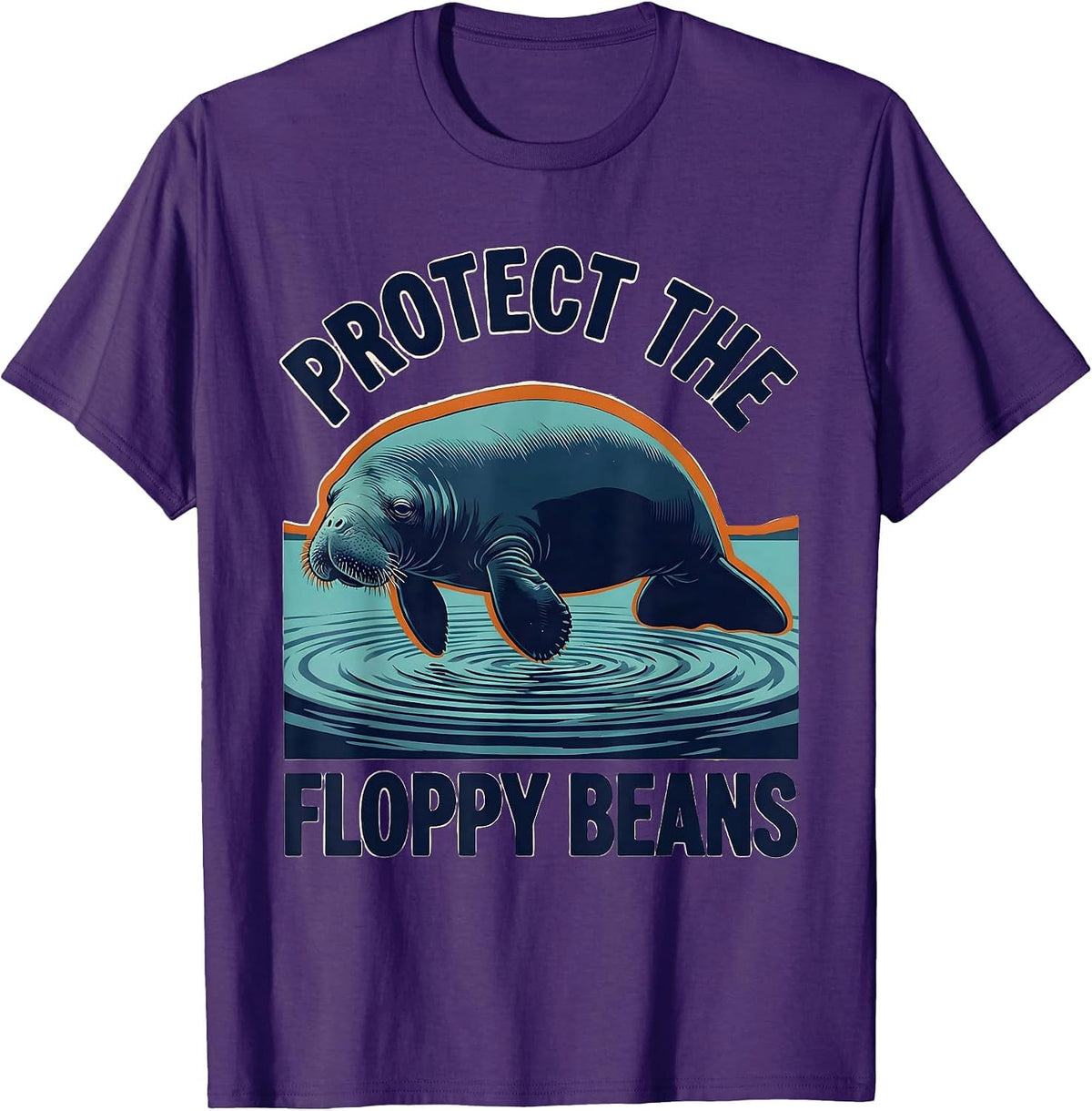 Men's Protect The Floppy Beans Funny Manatee Lover Florida T-Shirt - Purple
