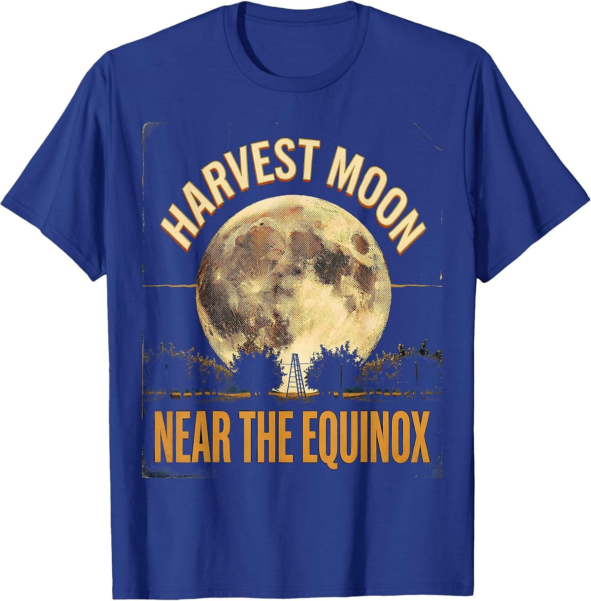 Men's Harvest Moon, Near The Equinox Vintage Astronomy Science T-Shirt - Royal Blue