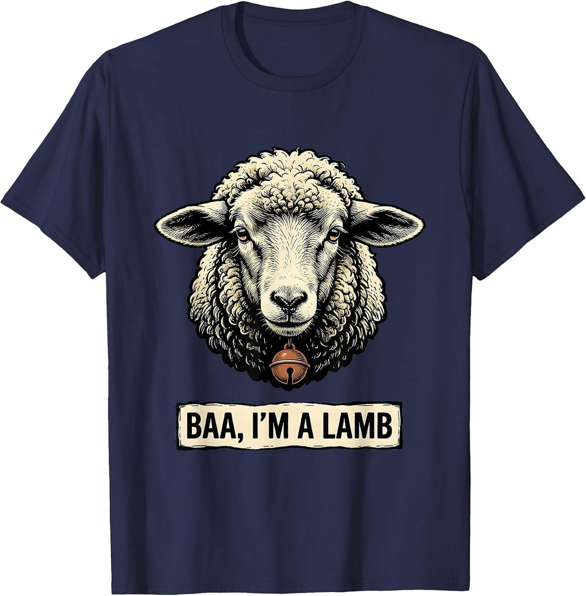 Baa I'm a Lamb Funny Sheep Costume Farm Animal Humor T-Shirt - Navy Blue