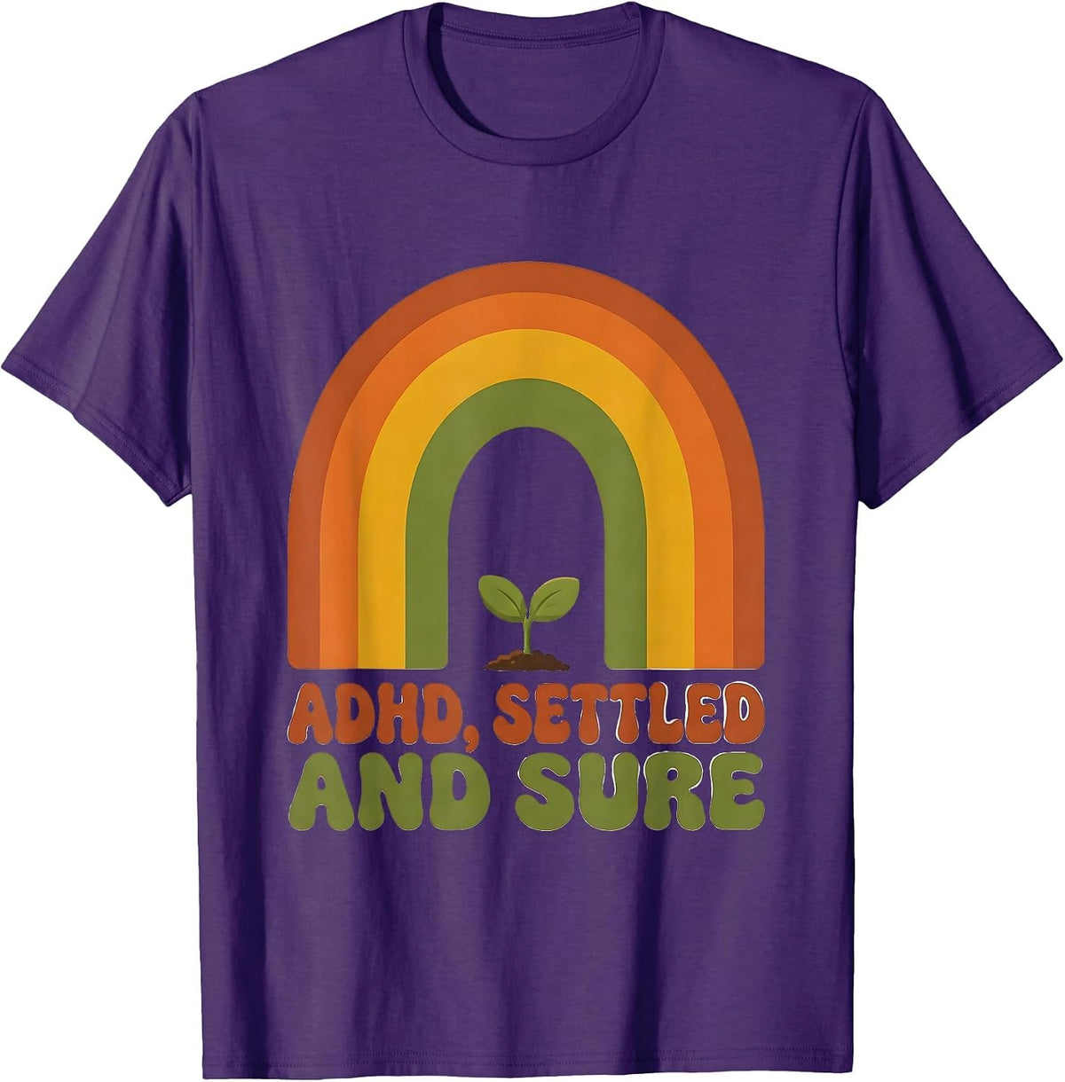 ADHD Settled And Sure Retro 70s Neurodivergent Awareness T-Shirt - Purple