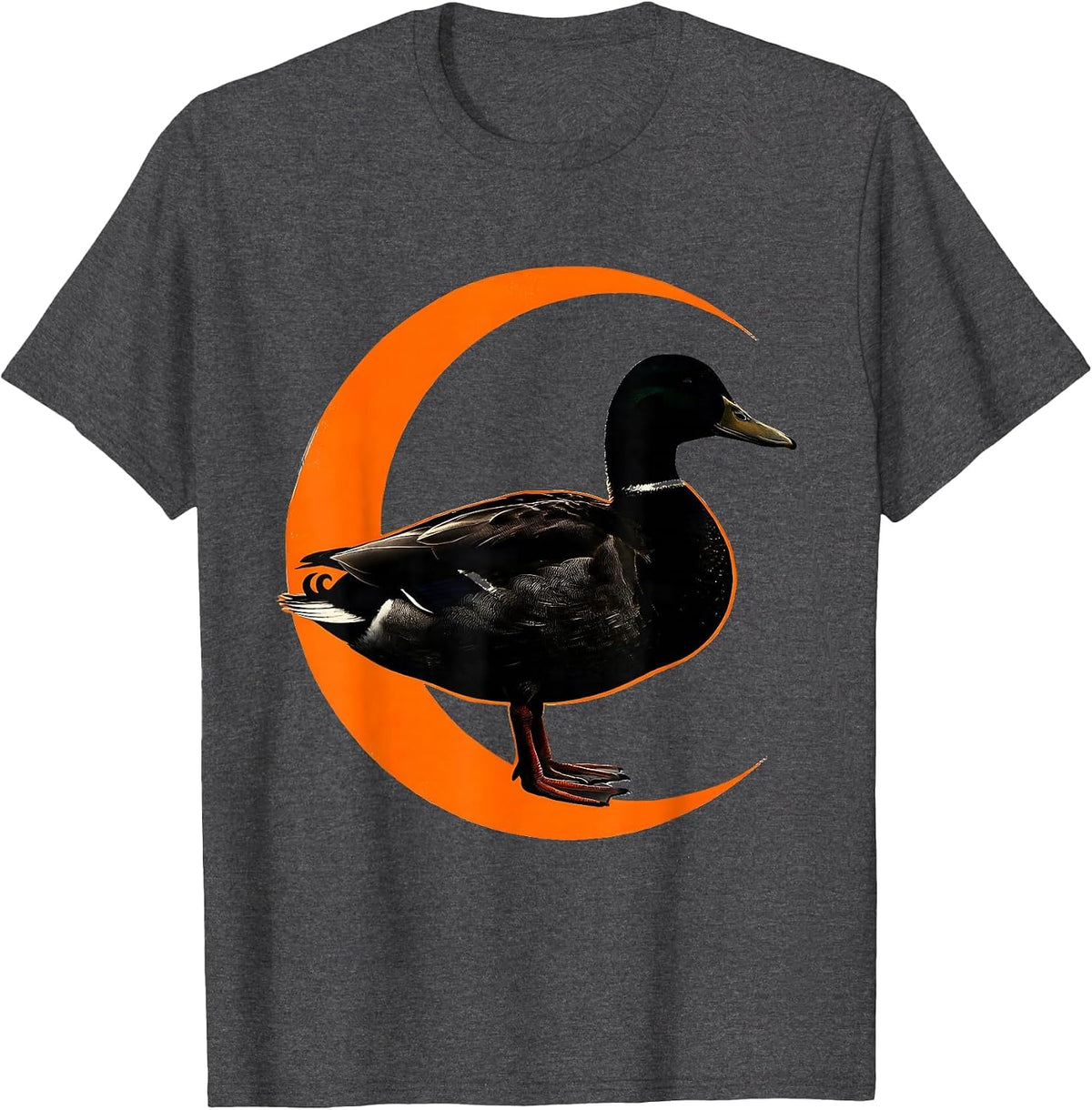 Men's Duck Silhouette Funny Novelty Gift for Duck Lovers T-Shirt - Dark Heather Grey