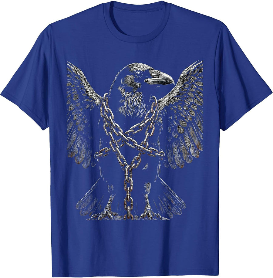 Fawk Off Crow With Chains Graphic Design T-Shirt - Royal Blue