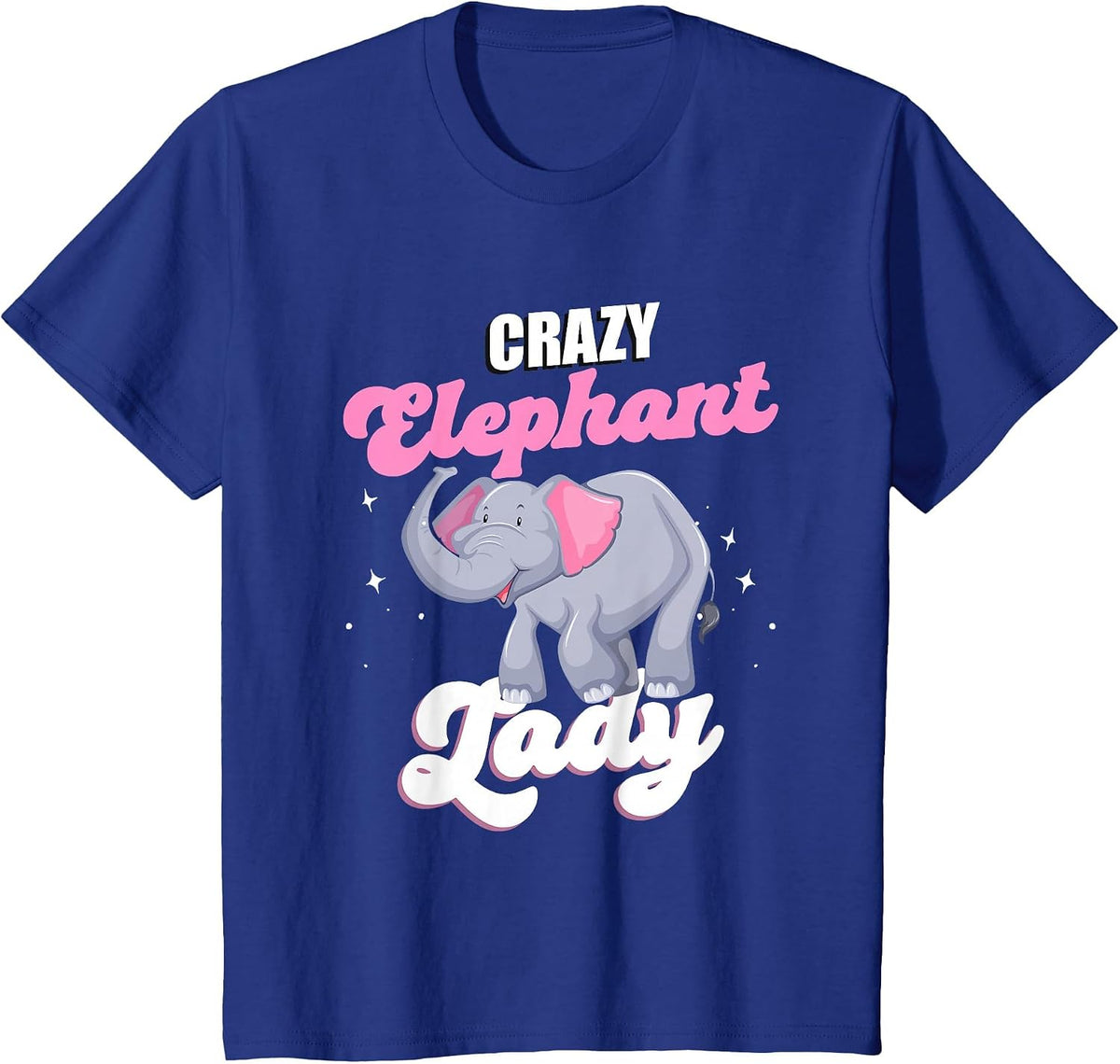 Elephant Animals - Crazy Elephant Lady T-Shirt - Royal Blue
