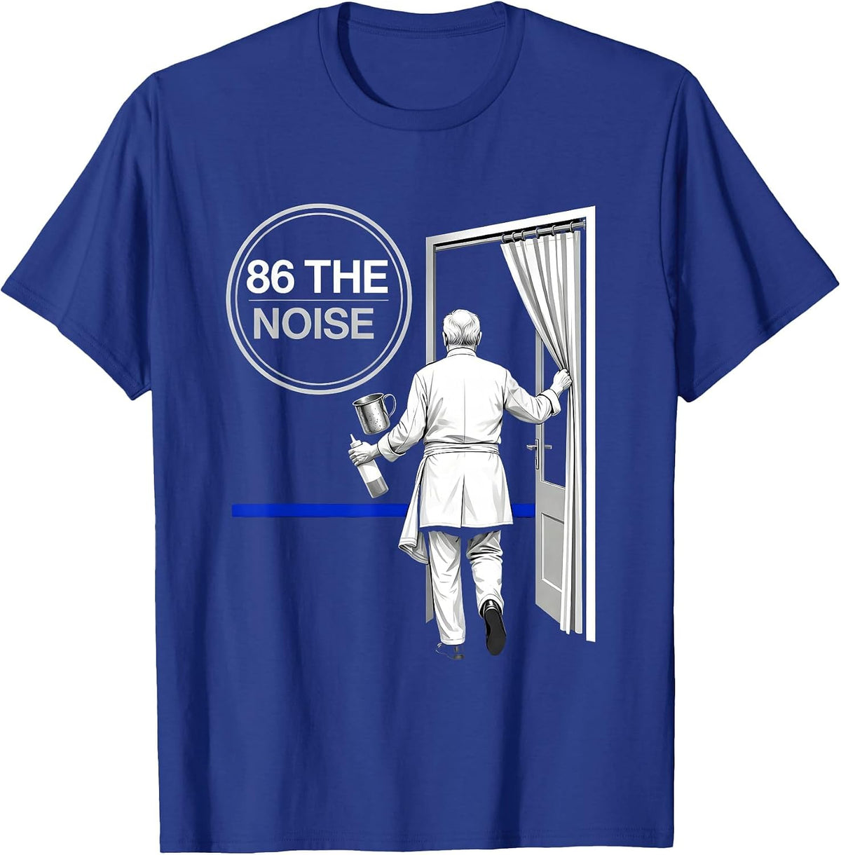 Men's Senior Kitchen Worker Back View Chef Humor T-Shirt - Royal Blue