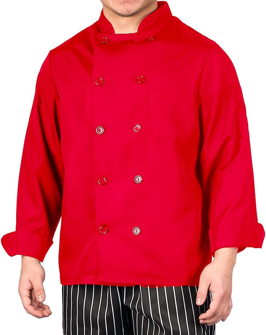 KNG Lightweight Long Sleeve Chef Coat - Red